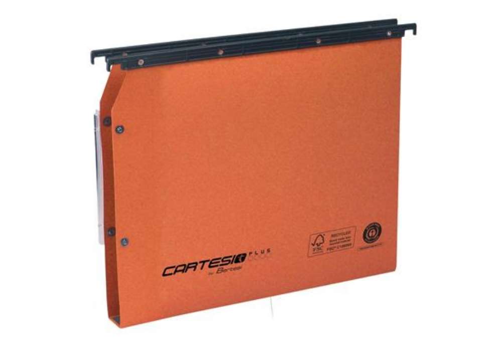 Immagine di Cartelle sospese laterali per armadi CARTESIO PLUS 33 cm fondo U 3 cm arancio Conf. 25 pezzi - 314 M
