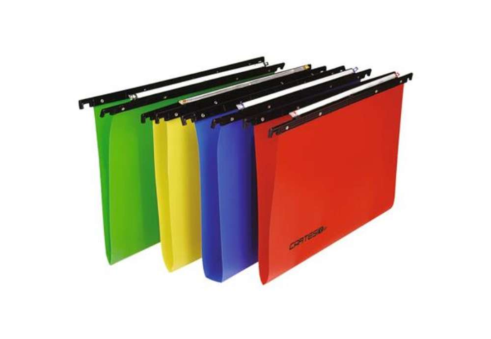 Immagine di Cartelle sospese orizzontali per cassetti CARTESIO PP 33 cm fondo a V assortiti Conf. 25 pezzi - 500