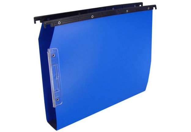 Immagine di Cartelle sospese laterali per armadi CARTESIO PP 33 cm fondo a U 3 cm blu - Conf. 25 pezzi - 514 M B