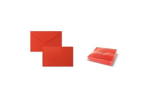 Immagine di Biglietti con busta Ellebi - Sadoch Dresda ''formato 9'' 9x14 cm rosso Conf. 100 pezzi - 8319R
