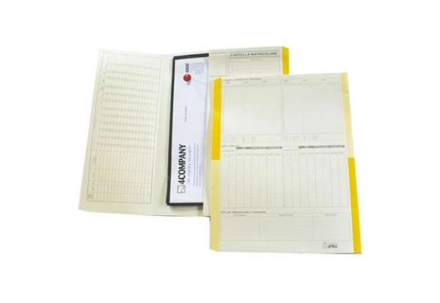 Immagine di Cartelline matricolari 4Pro A4 in carta di cellulosa 225 g/m² dorso 2 cm giallo conf. da 50 pezzi -