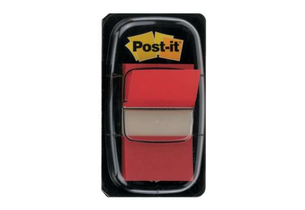Immagine di Segnapagina removibili Post-it® Index Medium con dispenser rosso 50 segnapagina - 680-1