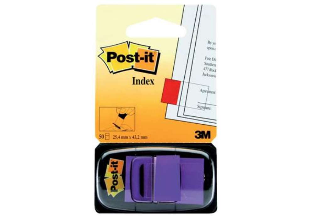 Immagine di Segnapagina removibili Post-it® Index Medium con dispenser lilla 50 segnapagina - 680-8