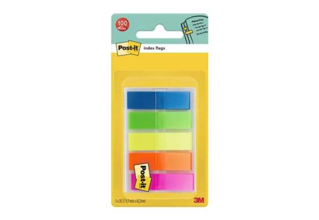 Immagine di Segnapagina removibili Post-it® Index Mini full color con dispenser fluo assortiti  conf. da 100 - 6