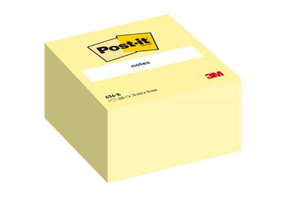 Immagine di Foglietti riposizionabili Post-it® Notes Cubo 76x76 mm 450 ff Giallo Canary™ 636-B