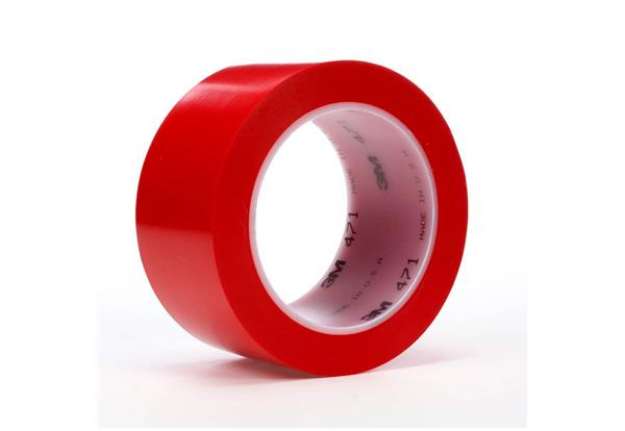 Immagine di Nastro per segnaletica Scotch® 471 rotolo in vinile 51 mm x 33 m rosso 471 ROSSO