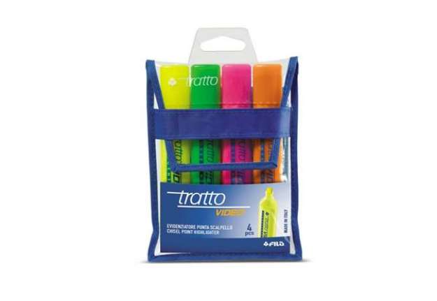 Immagine di Evidenziatori TRATTO Video 1-5 mm assortiti busta da 4 - F830800