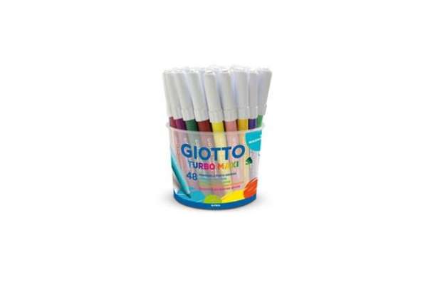 Immagine di Pennarelli GIOTTO Turbo Maxi punta grossa in fibra 5 mm assortiti barattolo da 48 - F521400