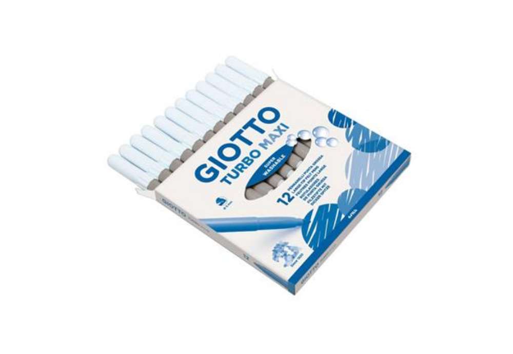 Immagine di Pennarello GIOTTO Turbo Maxi punta grossa in fibra 5 mm grigio cenere Conf. 12 pezzi - F456025