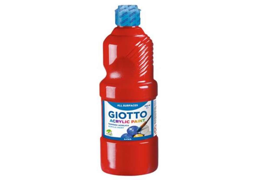 Immagine di Tempera a base acrilica GIOTTO Acrylic Paint flacone 500 ml rosso F53370800