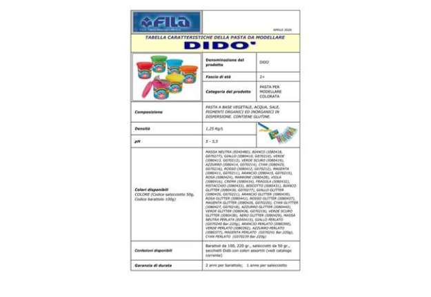 Immagine di Pasta per giocare DIDO' Tris barattoli 220 g arancione/verde/magenta 390461