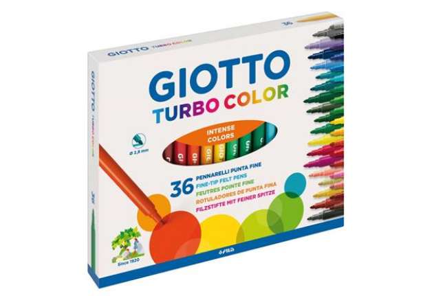 Immagine di Pennarelli GIOTTO Turbo Color punta fine 2,8 mm assortiti astuccio da 36 - F418000
