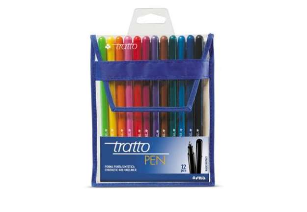 Immagine di Penna a punta sintetica TRATTO Pen 2 mm assortiti astuccio appendibile da 12 - F807700