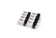 Immagine di Portabiglietti da visita da tavolo deflecto® in polistirene 8 scomparti trasparente 20x9,5x9,8 cm -