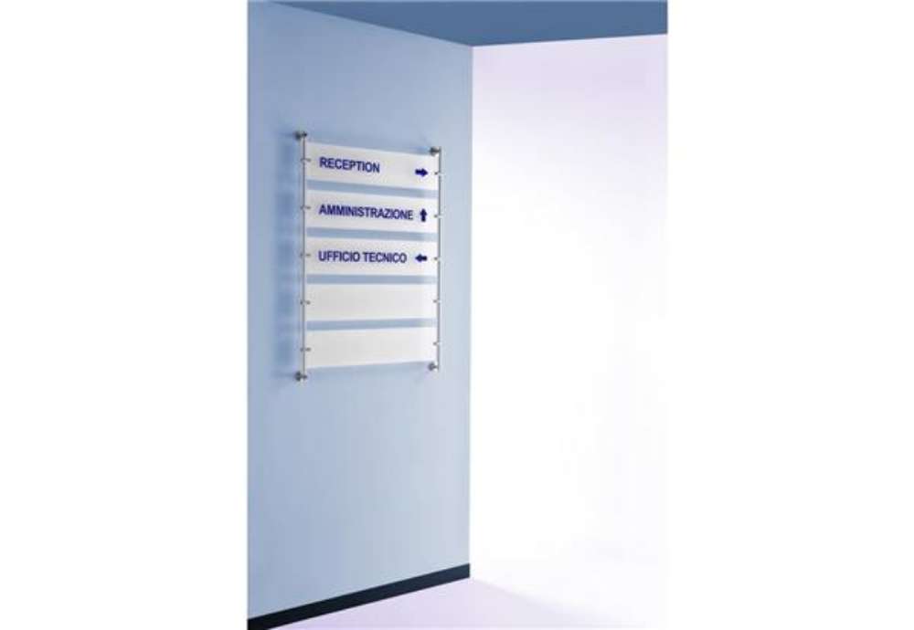 Immagine di Targa a parete 60x15 cm TECNOSTYL in alluminio silver/trasparente TP002BS