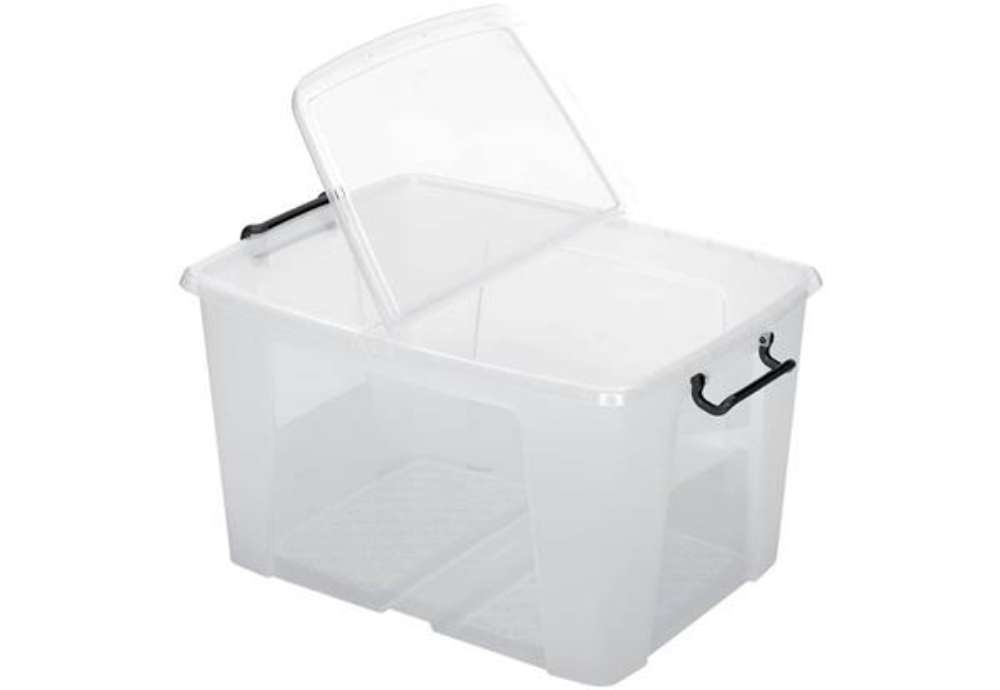 Immagine di Contenitore con doppio coperchio in ppl 65 L Strata riciclabile impilabile trasparente - 2006860110
