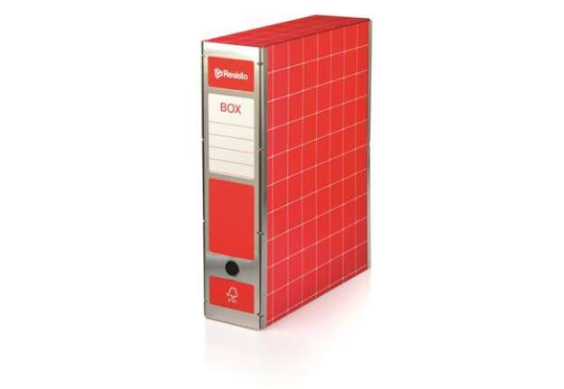 Immagine di Scatola con cerniera in metallo Box 4 - apertura totale Brefiocart 37,5x29,5 cm dorso 9 cm rosso - R
