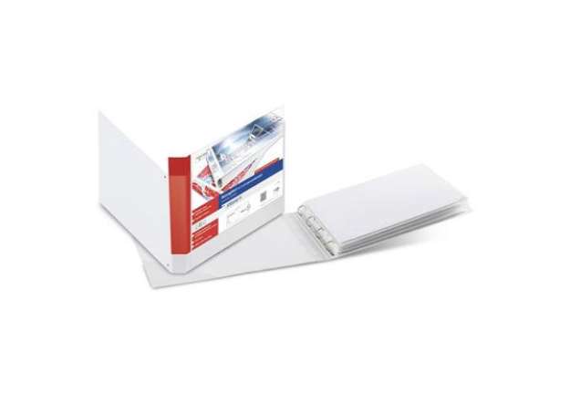 Immagine di Raccoglitore personalizzabile Sei Rota Stelvio TI A3 orizzontale - 4 anelli D 40 mm bianco - dorso 5