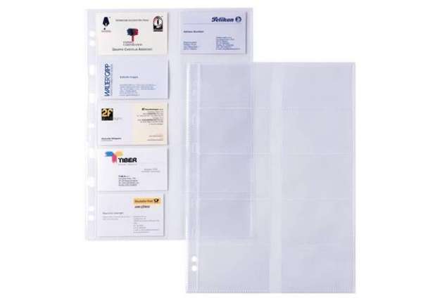 Immagine di Buste foratura univ. porta biglietti da visita (10 spazi 9x5 cm) Sei Rota Atla Card Conf. 10 buste f