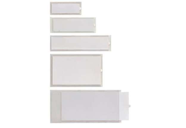 Immagine di Portaetichette adesive Sei Rota IesTI A1 + etichette intercambiabili 24x63 mm trasparente - conf. 10