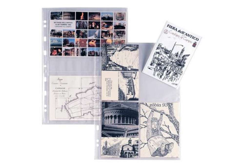Immagine di Buste a foratura univ. Sei Rota Atla FT per foto e cartoline 8 spazi 10x15 cm trasparente  conf. 10
