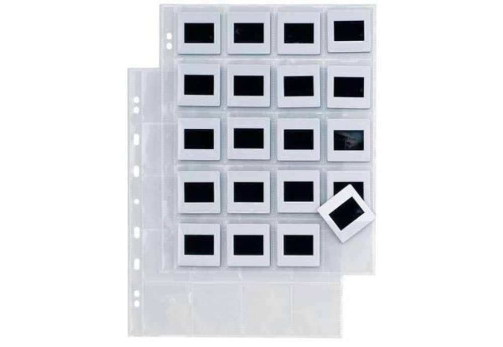Immagine di Buste a foratura universale Sei Rota Atla F per diapositive 20 spazi 5,5x5,5 cm trasparente  conf.10
