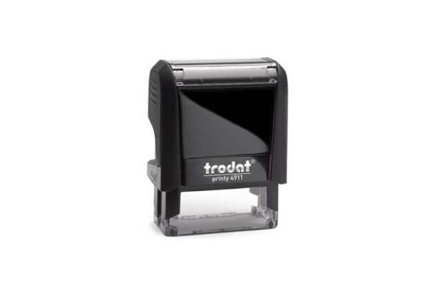 Immagine di Timbro autoinchiostrante personalizzabile a 3 righe TRODAT PRINTY 4911 in plastica 38x14 mm nero - 4