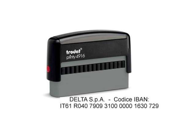 Immagine di Timbro autoinchiostrante Trodat PRINTY 4916 in plastica 70x10 mm nero 72642