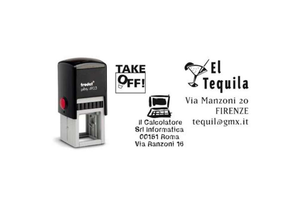 Immagine di Timbro autoinchiostrante Trodat PRINTY 4923 in plastica 30x30 mm nero - 69846