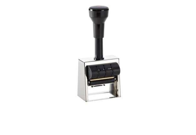 Immagine di Datario in metallo con piastra in ottone personalizzabile Reiner D53V 50x30 mm metallo - 151580