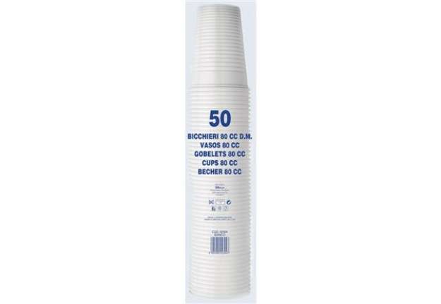 Immagine di Bicchieri monouso Dopla Professional 80 ml polistirene bianco conf. 50 pezzi - 42107