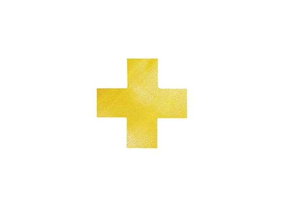 Immagine di Segnaletica da pavimento forma ''croce'' DURABLE RAL 1003 giallo 15x15 cm Conf. 10 pezzi - 170104