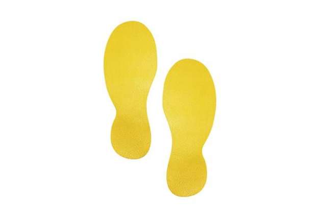 Immagine di Segnaletica da pavimento forma ''Impronta'' DURABLE RAL 1003 giallo 9x24 cm - conf. 10 pezzi - 17270