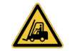 Immagine di Pittogramma da pavimento ''Attenzione passaggio carrelli'' DURABLE giallo Ø 430 mm - 173404