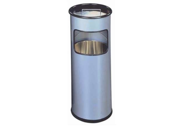 Immagine di Posacenere Durable a colonna acciaio con sabbia e cestino base tonda H 62 x Ø 26 cm argento metalliz