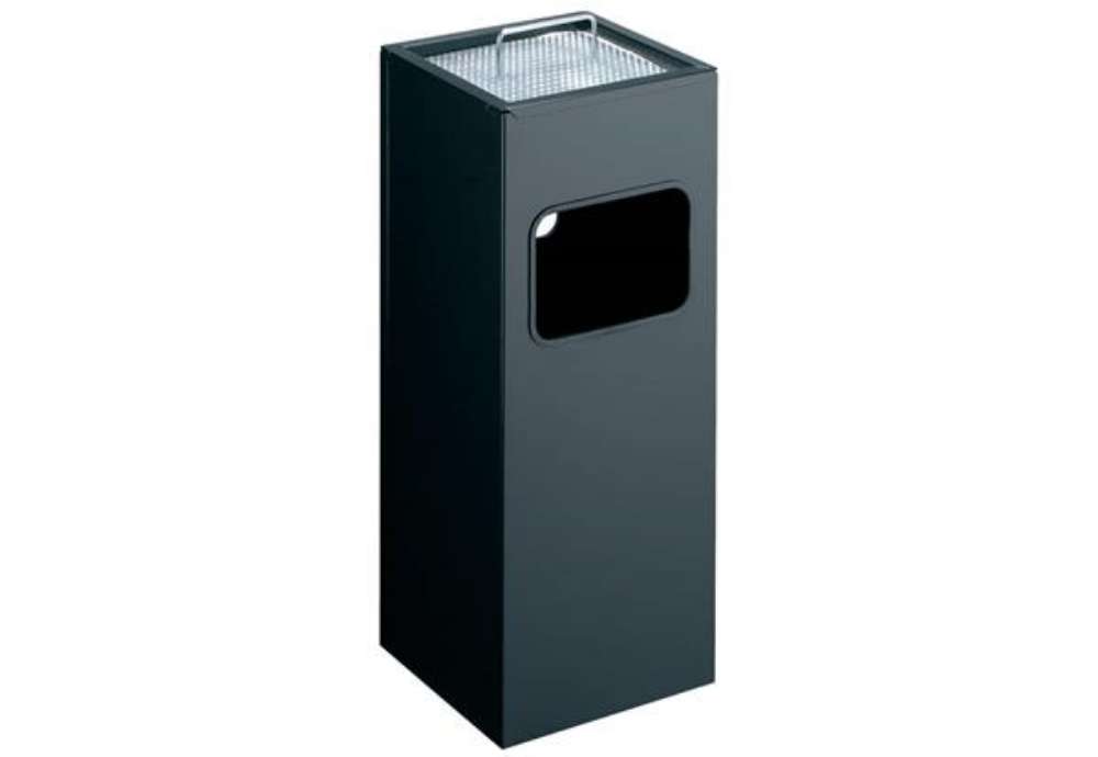 Immagine di Posacenere Durable a colonna acciaio con sabbia e cestino base quadrata H 62 x Ø 25 cm nero - 333101