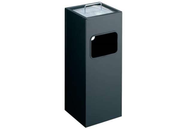 Immagine di Posacenere Durable a colonna acciaio con sabbia e cestino base quadrata H 62 x Ø 25 cm nero - 333101