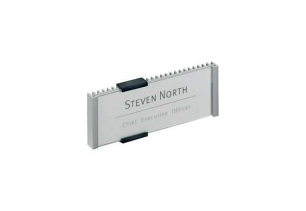 Immagine di Targhe DURABLE INFO SIGN alluminio/acrilico trasparente/argento metallizzato 149x52,5 mm - 480023
