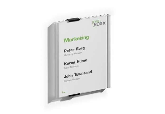 Immagine di Targhe DURABLE INFO SIGN alluminio/acrilico trasparente/argento metallizzato 149x210,5 mm - 480323