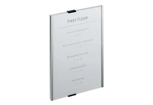 Immagine di Targhe DURABLE INFO SIGN alluminio/acrilico trasparente/argento metallizzato 210x297 mm - 480623