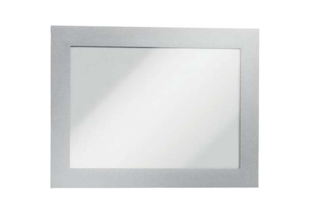 Immagine di Cornici con pannello magnetico DURABLE DURAFRAME® A6 PPL argento metallizzato 176x130mm  conf. 2 - 4