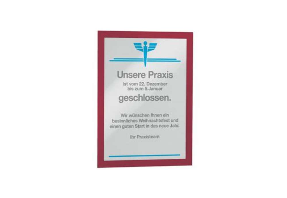 Immagine di Cornici con pannello magnetico DURABLE DURAFRAME® A4 PPL rosso 236x323mm conf. 2 - 487203