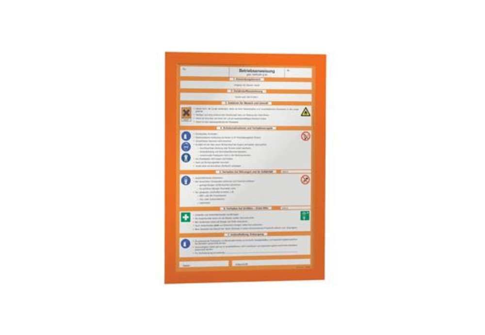Immagine di Cornici con pannello magnetico DURABLE DURAFRAME® A4 PPL arancio 236x323mm conf. 2 - 487209