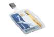 Immagine di Portabadge rigido Durable 87x54 mm con clip di sicurezza orientabile trasparente Conf. 25 pezzi - 80