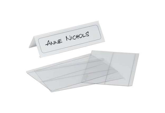 Immagine di Portanomi DURABLE da tavolo polietilene trasparente inserto 61/122 x 210 mm conf. 10 - 804819