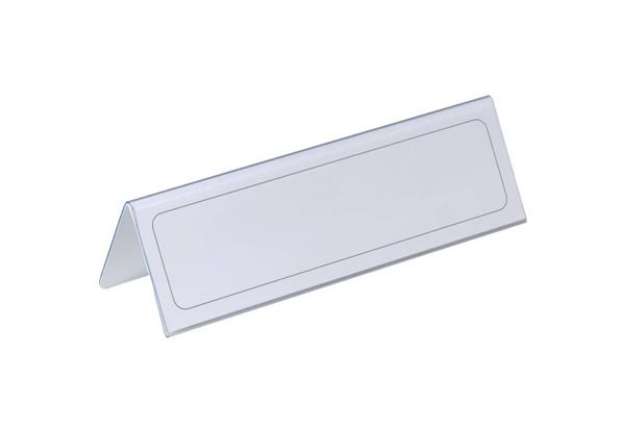Immagine di Portanomi DURABLE da tavolo polietilene trasparente inserto 61/122 x 210 mm conf. 25 - 805219