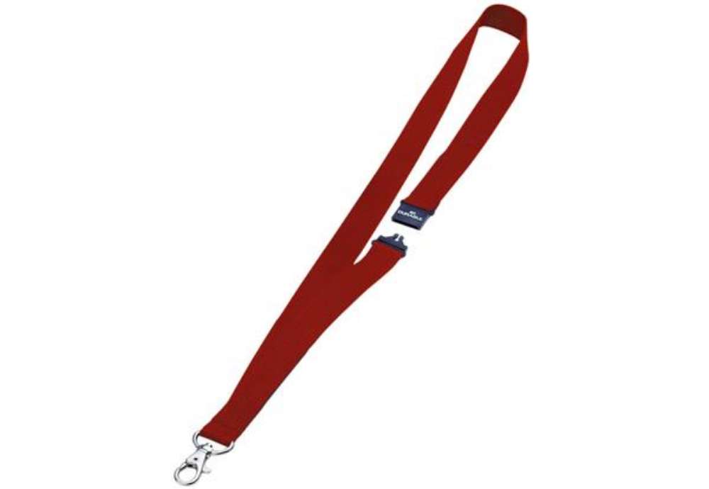Immagine di Cordoncino per portabadge DURABLE tessuto rosso 20 mm x 44 cm conf. 10 - 813703