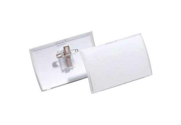 Immagine di Portanomi DURABLE CLICK FOLD CON COMBI CLIP trasparente inserto 54x90 mm - PPL al 70% riciclato - co