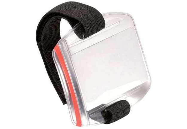 Immagine di Portabadge da braccio Durable OUTDOOR SECURE 54x87 mm con velcro nero/trasparente Conf. 10 pezzi - 8