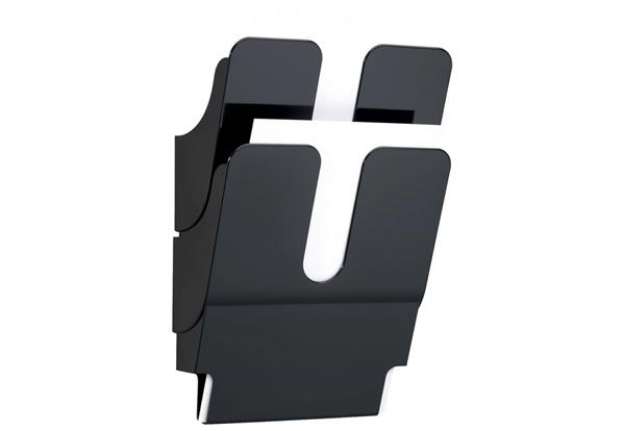 Immagine di Espositore da parete DURABLE FLEXIPLUS 2 comparti A4 polistirolo nero - 24,7x10x36 cm - 1709008060